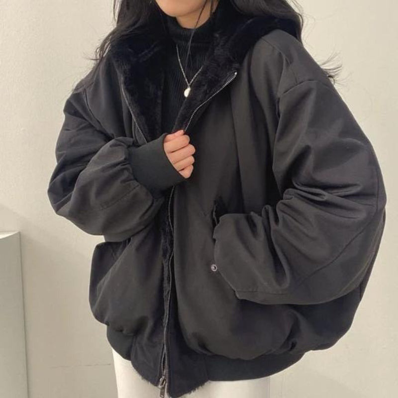 Damen Oversize Bomberjacke von Avelena – stilvoll und doppelseitig