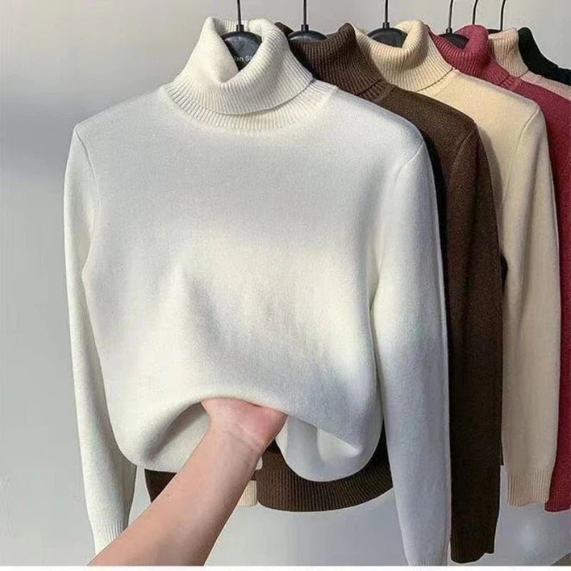Elegantes Rollkragen-Shirt mit weichem Fleece-Innenfutter