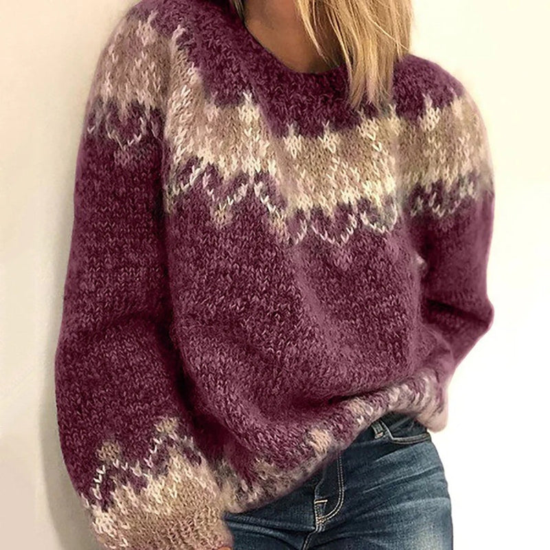 Damen-Mohairpullover im Vintage-Grobstrick-Stil