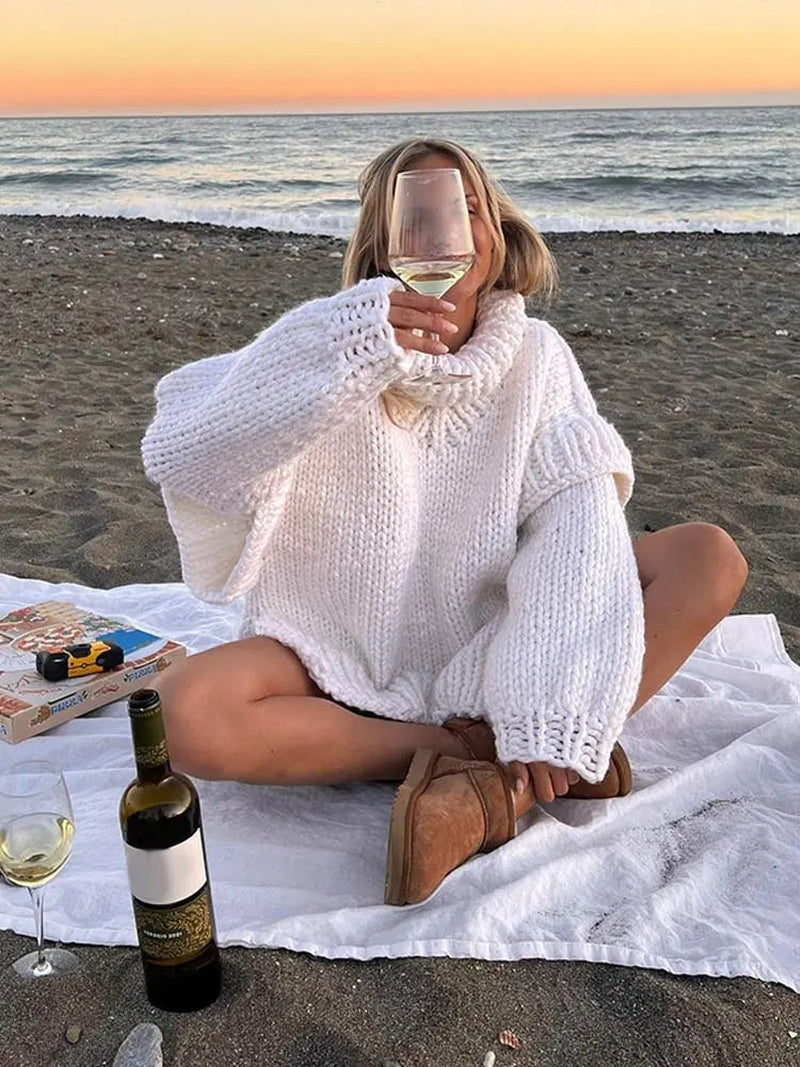 Damen-Pullover Lina: Oversized Rollkragen, modisch