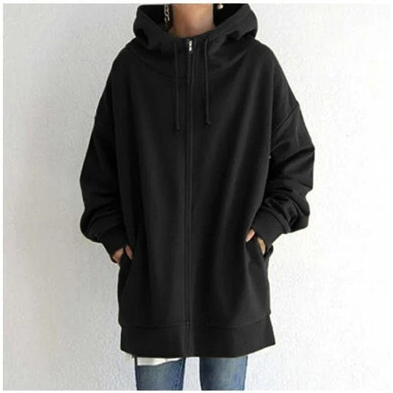 Elegantes Damen-Kapuzenpullover mit Reißverschluss für Herbst und Winter - Maya