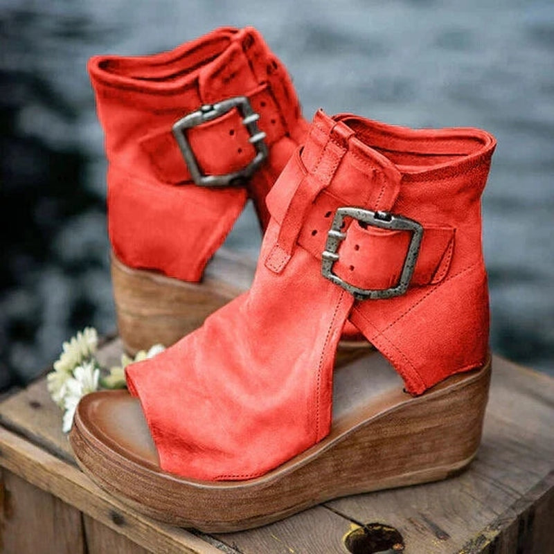 Damen-Sandalen Leonie: stilvolle Boho-Keilabsätze