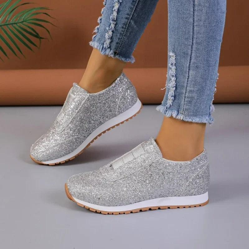 Glamouröse Sommersneaker mit Glitzer für Damen – Stephanie