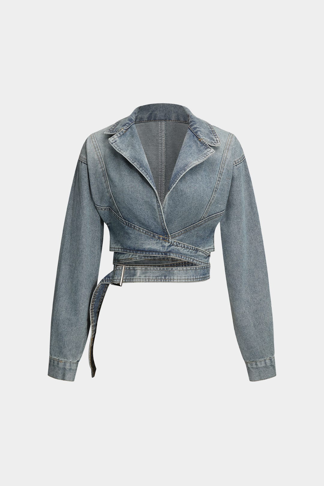 Krohn-e | Cropped Wickeljacke Aus Denim Modern und Feminin