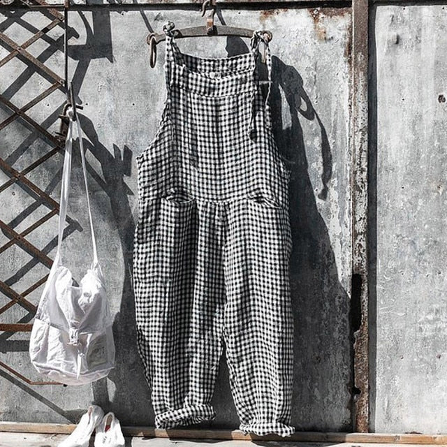 HARPER: Vintage-Style Gestreifter Overalls