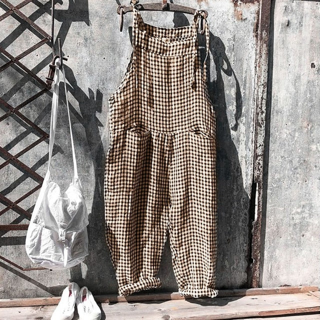 HARPER: Vintage-Style Gestreifter Overalls