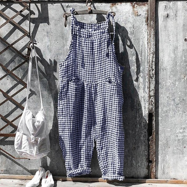 HARPER: Vintage-Style Gestreifter Overalls