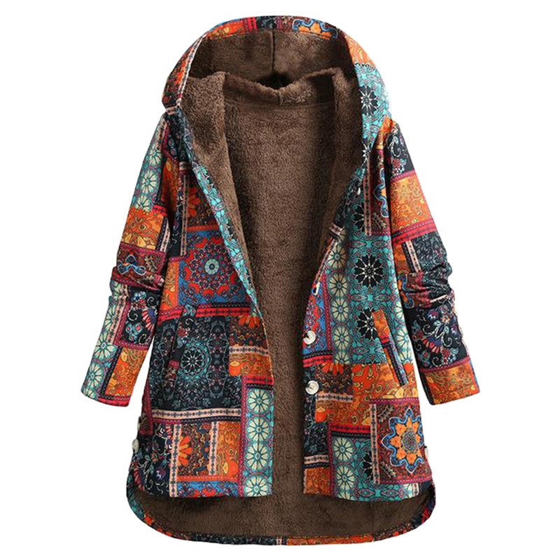 Krohn-e | blumige Jacke mit Kapuze