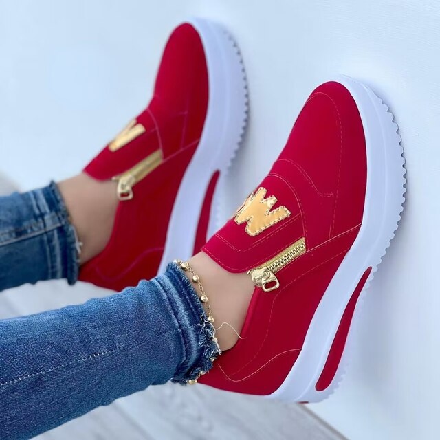 Damen-Sneaker aus Mikrofaser - stylisch