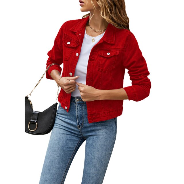 Krohn-e | Jeansjacke Aus Baumwolle mit Warmem Futter Herbst Frauen
