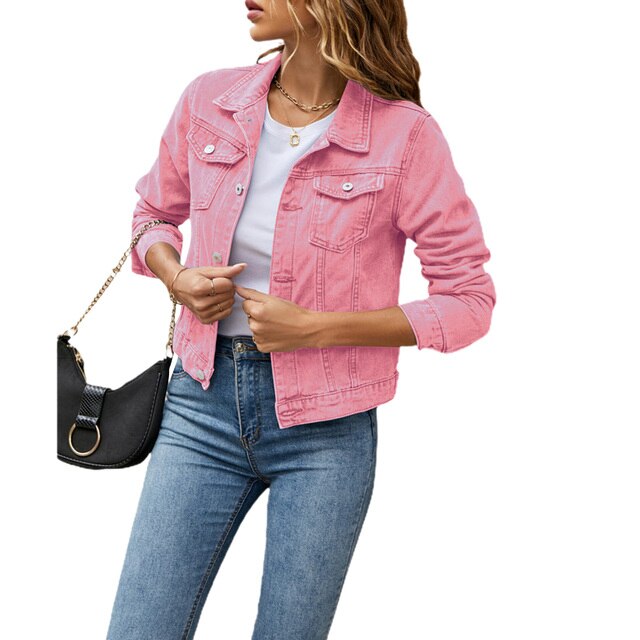 Krohn-e | Jeansjacke Aus Baumwolle mit Warmem Futter Herbst Frauen