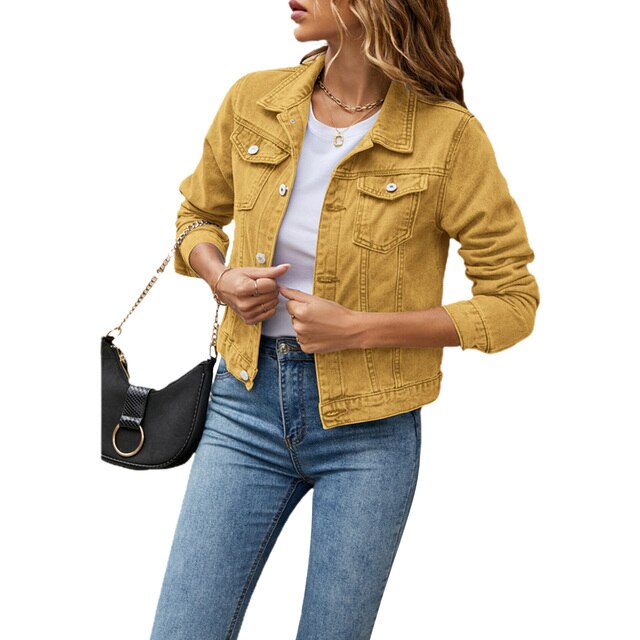 Krohn-e | Jeansjacke Aus Baumwolle mit Warmem Futter Herbst Frauen