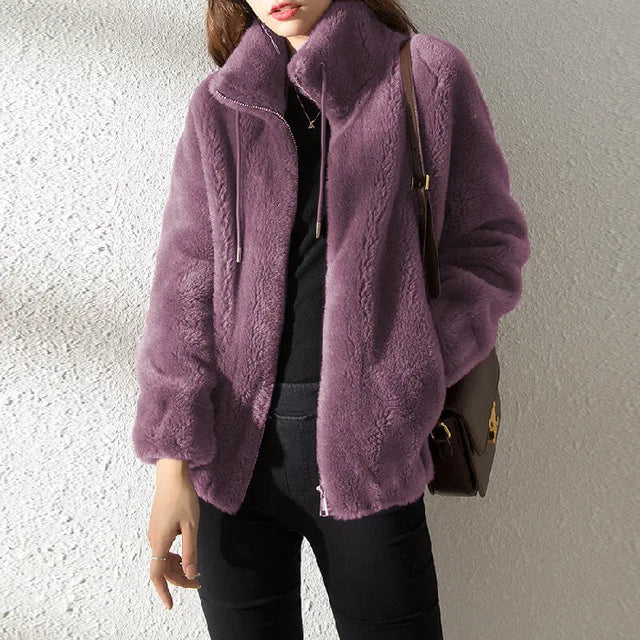 Krohn-e | Rollkragen Zip-Up Fleece Kapuzenjacke