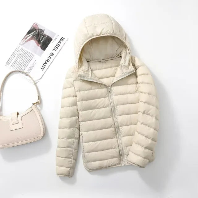 Krohn-e | Pufferjacke - Leichte Steppjacke - Kapuze Wasserabweisend mit Reißverschluss