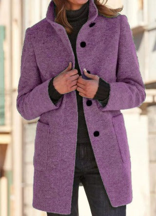 Krohn-e | Mantel - Wolle - Maßgeschneiderte Passform - Hoher Kragen - Mittellang - Eleganter Look