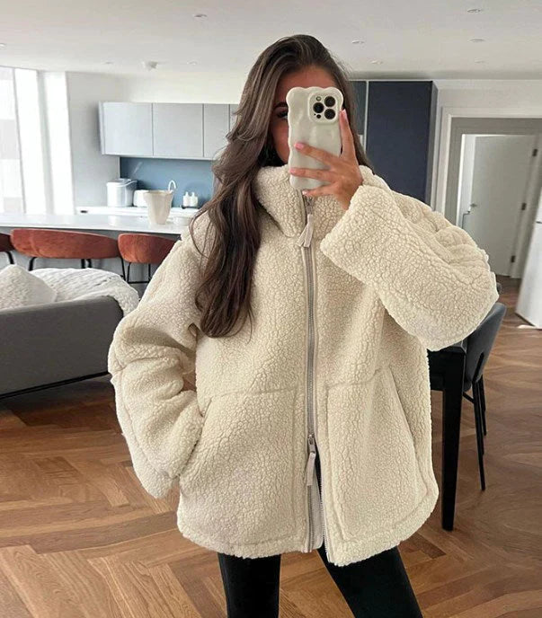 Krohn-e | Übergröße Zip up Fleecejacke Gemütliche Winteroberbekleidung
