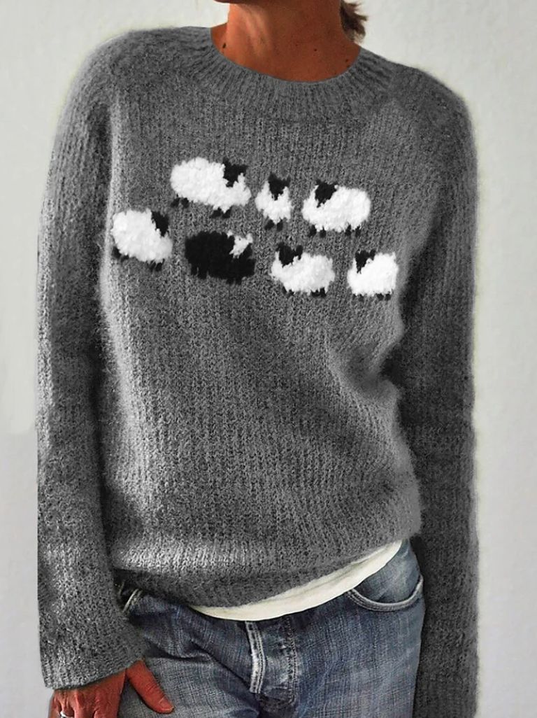 Krohn-e | Langärmeliger Pullover mit Aufdruck
