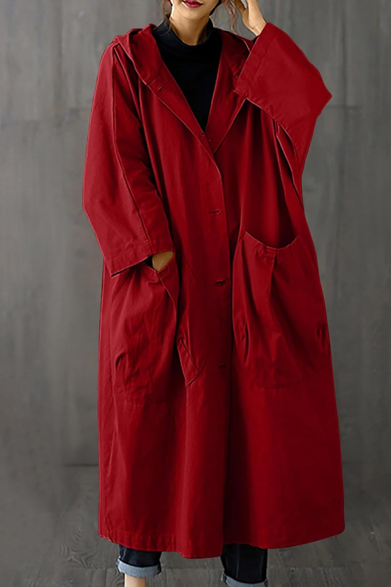 Krohn-e | Oversize-Windjacke in Burgunderrot