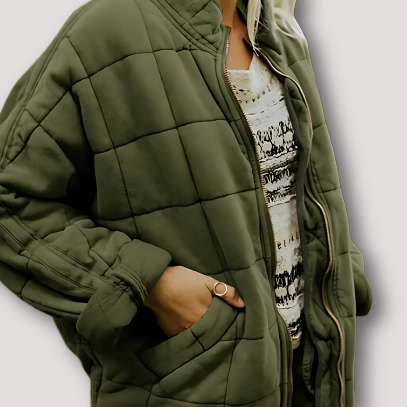 Gesteppte Jacke von Uros mit Reißverschluss und quadratischem Muster