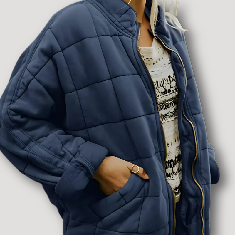 Gesteppte Jacke von Uros mit Reißverschluss und quadratischem Muster