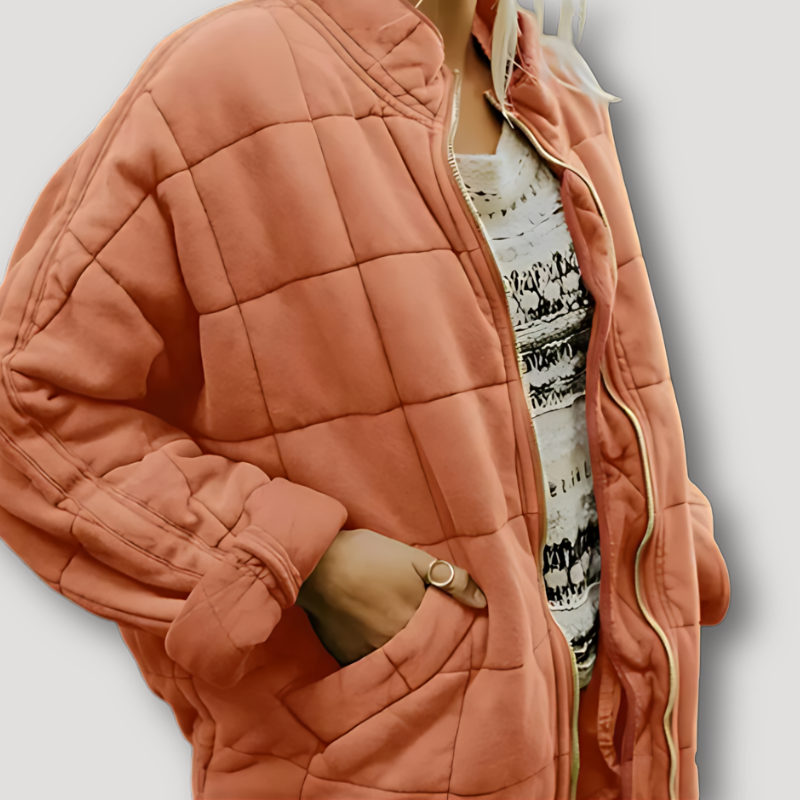 Gesteppte Jacke von Uros mit Reißverschluss und quadratischem Muster