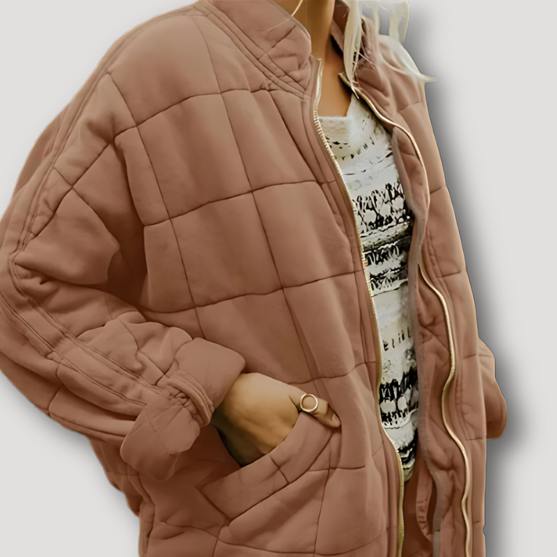 Gesteppte Jacke von Uros mit Reißverschluss und quadratischem Muster