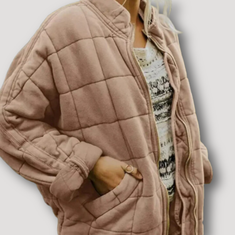 Gesteppte Jacke von Uros mit Reißverschluss und quadratischem Muster