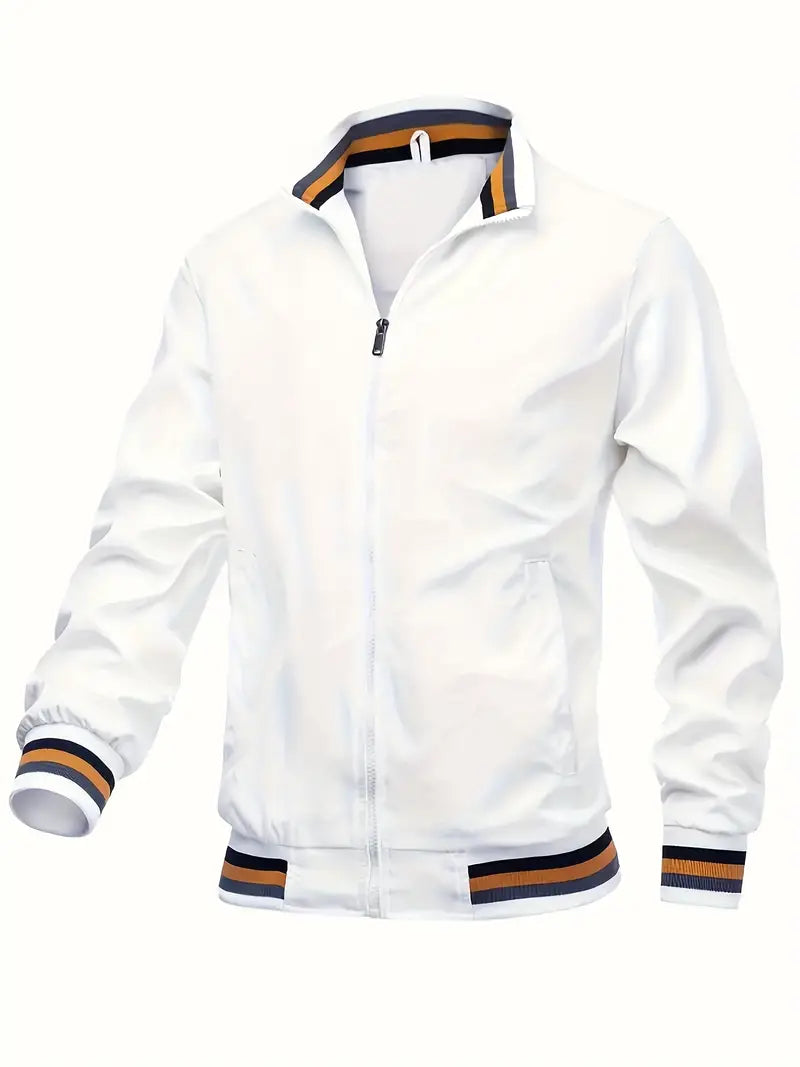 Herren Bomberjacke mit Reißverschluss und Stehkragen im klassischen Stil
