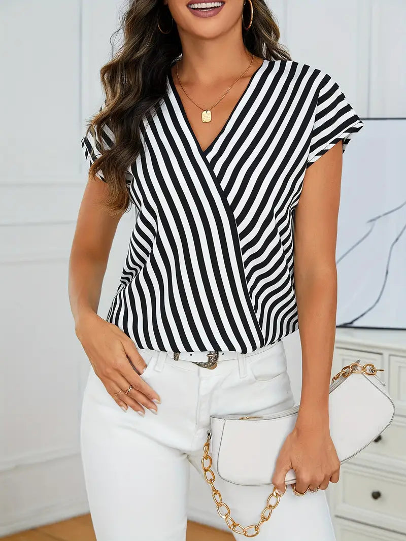 Corine Bluse: Elegante Streifenbluse für angenehmen Tragekomfort im Sommer