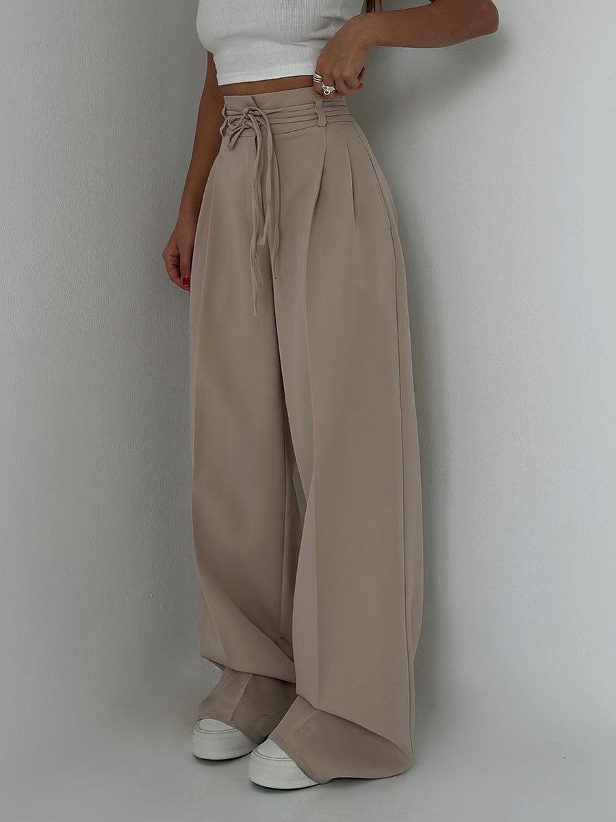Krohn-e | Damenhose mit Hohem Bund und Weitem Bein