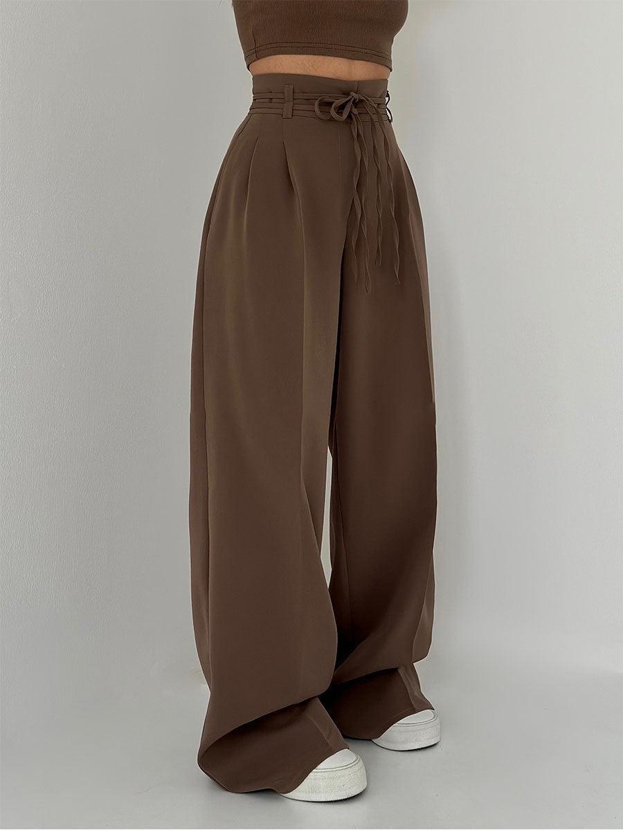 Krohn-e | Damenhose mit Hohem Bund und Weitem Bein