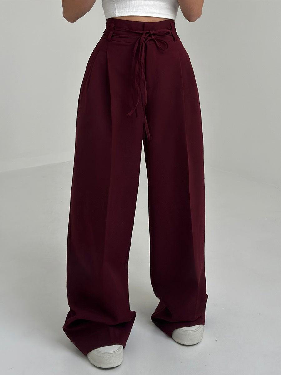 Krohn-e | Damenhose mit Hohem Bund und Weitem Bein