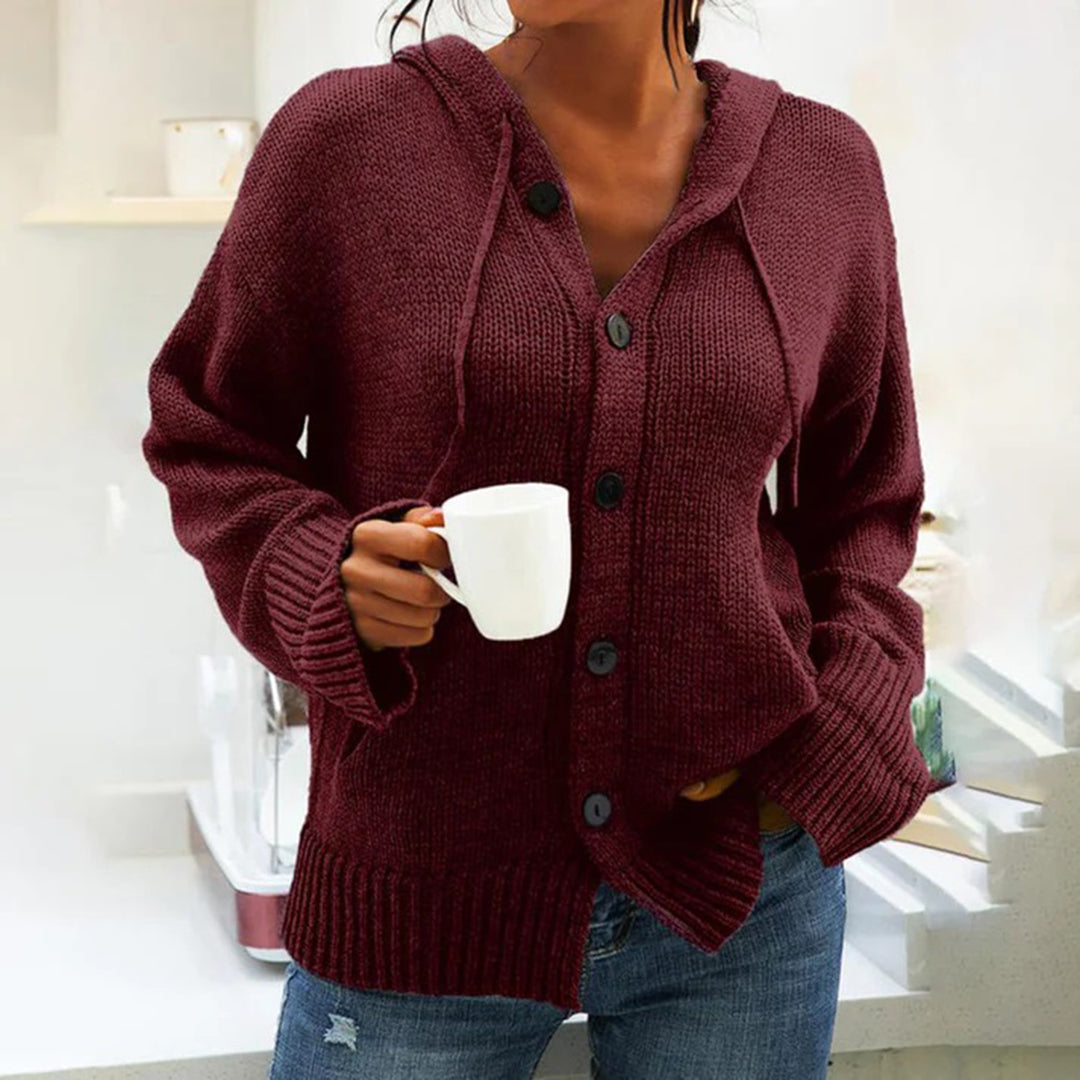 Krohn-e | Strickjacke mit Kapuze und Kordelzug