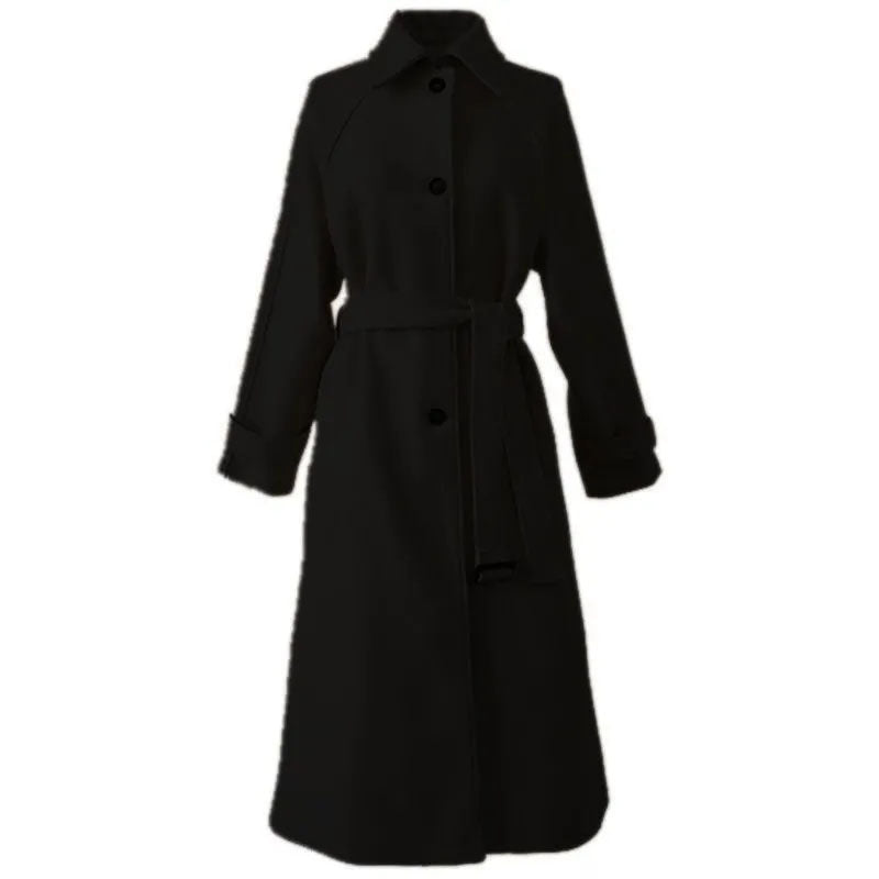 Krohn-e | Eleganceblend Gürtelmantel Aus Wolle