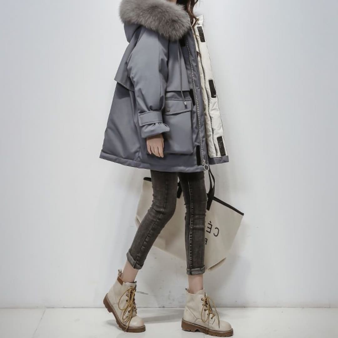 Krohn-e | Warmer Winterparka Mit Pelzkragen