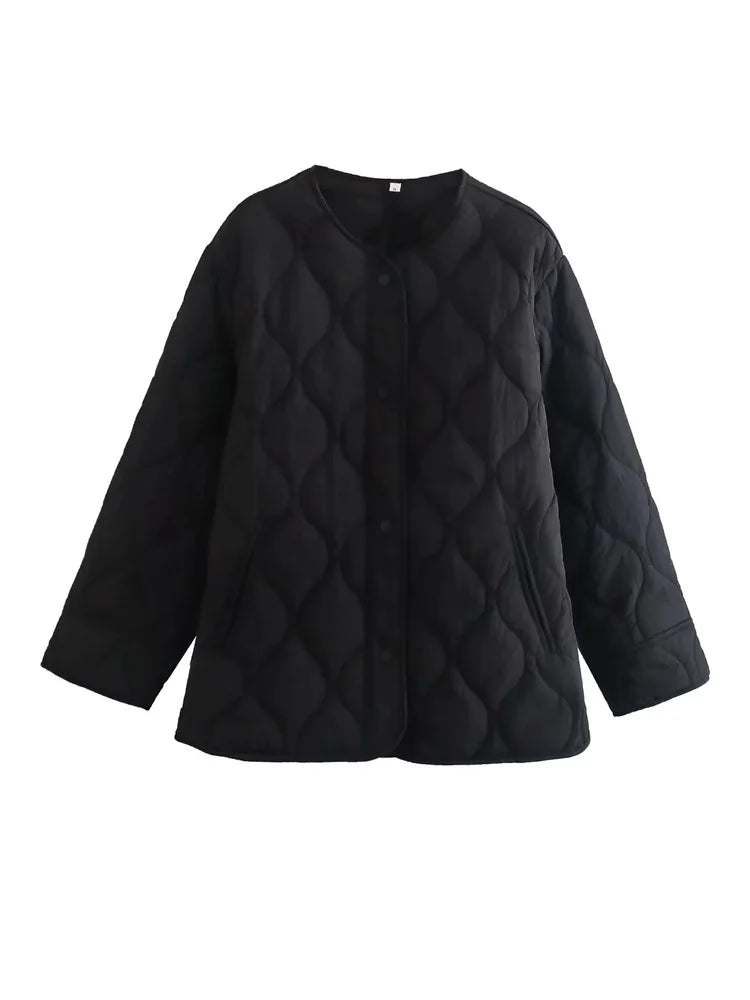 Krohn-e | Herbst Winter Rundhals Lockere Druckknopfjacke