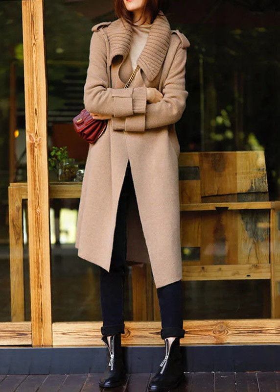 Krohn-e | Damen Kragen Stricken Patchwork Wolle Lose Strickjacken Winter