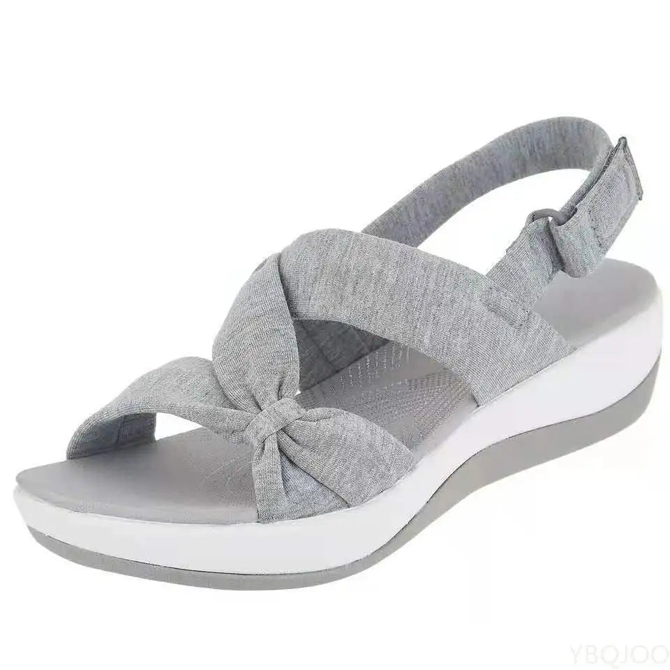 KROHN-E Damen Orthopädische Sandalen Beige Komfort Fußbett