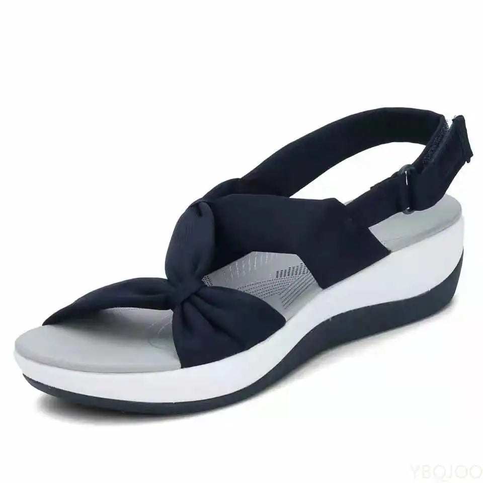 KROHN-E Damen Orthopädische Sandalen Beige Komfort Fußbett