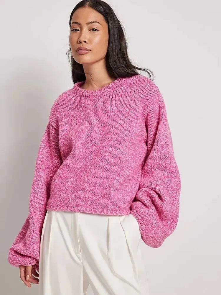 Krohn-e | Cropped Top mit Langen Ärmeln und Rückenschlitz