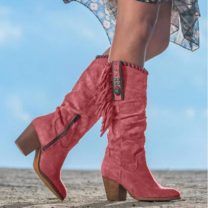 Krohn-e | Cowboy-Stiefel für den Winter Quadratische Absätze
