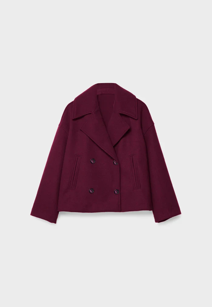 Krohn-e | Cropped Doppelreiher Mantel Boxy Kurze Jacke