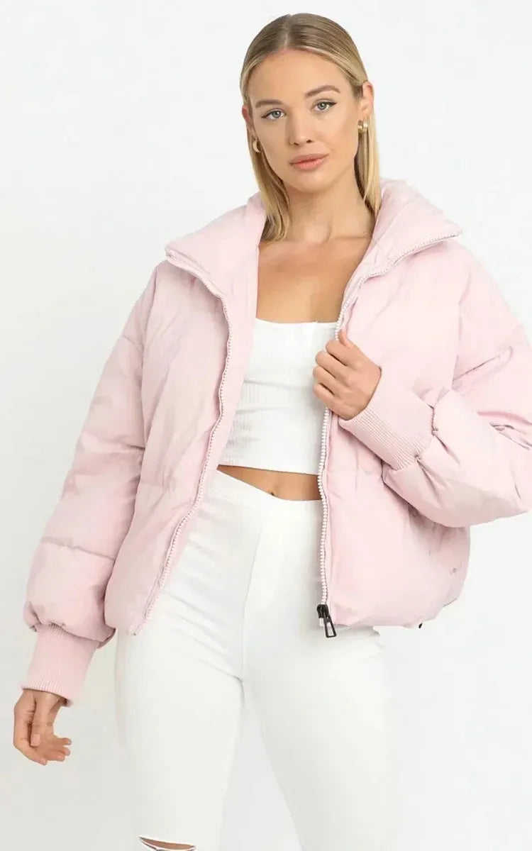 Krohn-e | Kurze Pufferjacke Übergröße Reißverschlussjacke