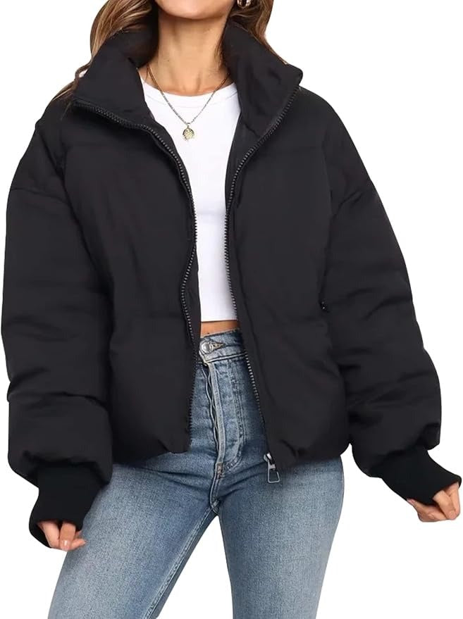 Krohn-e | Kurze Pufferjacke Übergröße Reißverschlussjacke