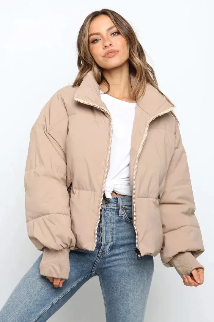 Krohn-e | Kurze Pufferjacke Übergröße Reißverschlussjacke