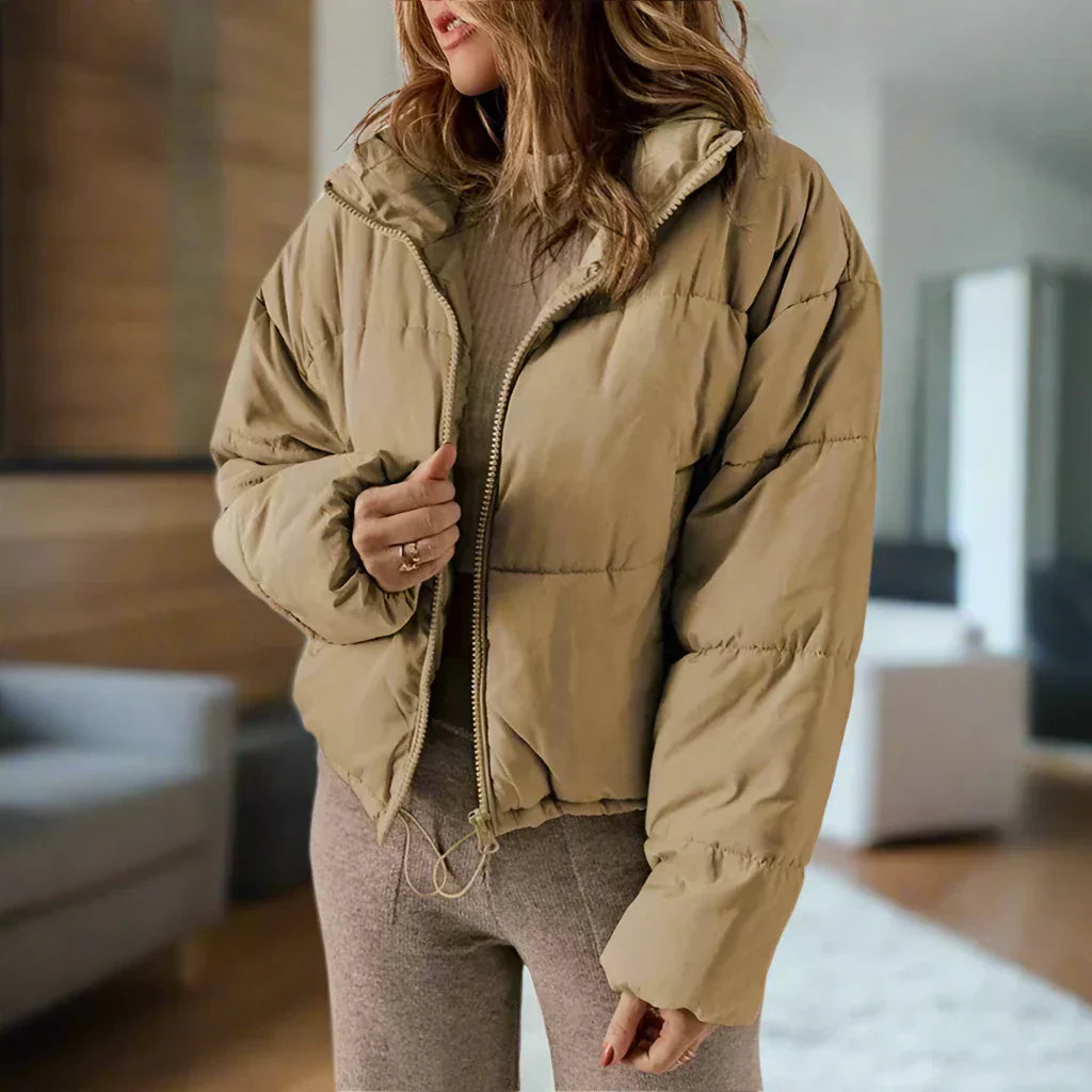 Krohn-e | Pufferjacke - Kurze Länge - Hoher Kragen - Reißverschluss - Verstellbare Passform