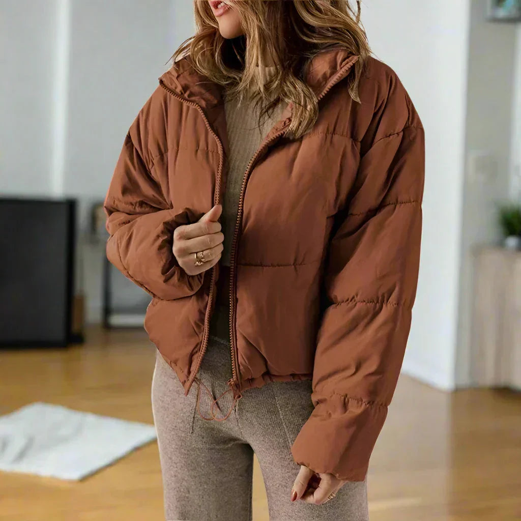 Krohn-e | Pufferjacke - Kurze Länge - Hoher Kragen - Reißverschluss - Verstellbare Passform