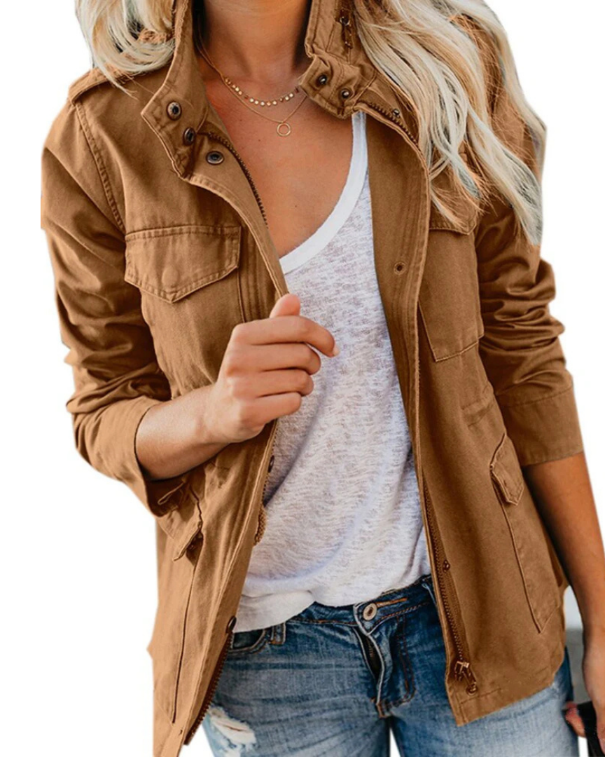 Krohn-e | Utility Jacke für Damen, Lässige Größenlänge