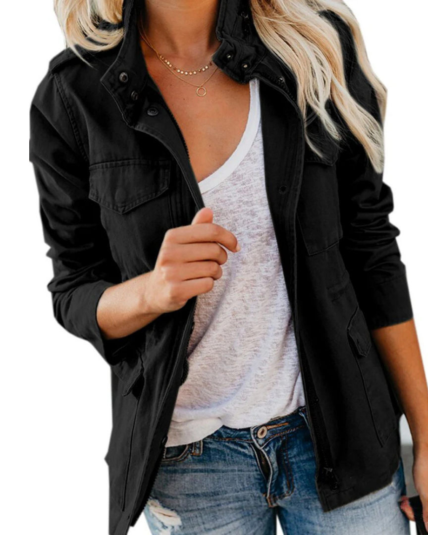 Krohn-e | Utility Jacke für Damen, Lässige Größenlänge