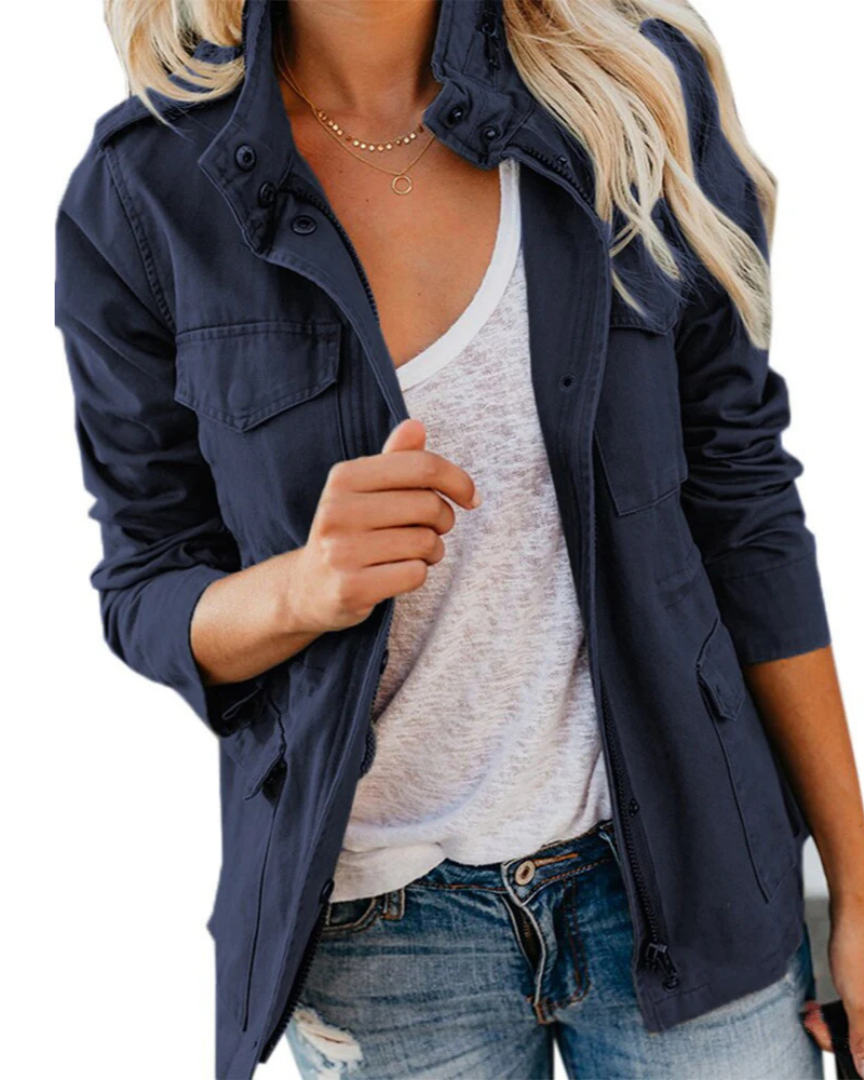 Krohn-e | Utility Jacke für Damen, Lässige Größenlänge